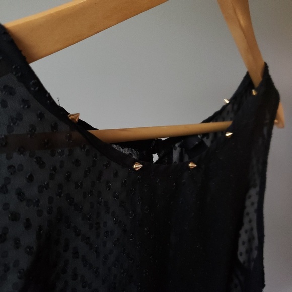 H&M black sheer peplum top large size 10 - Picture 4 of 6